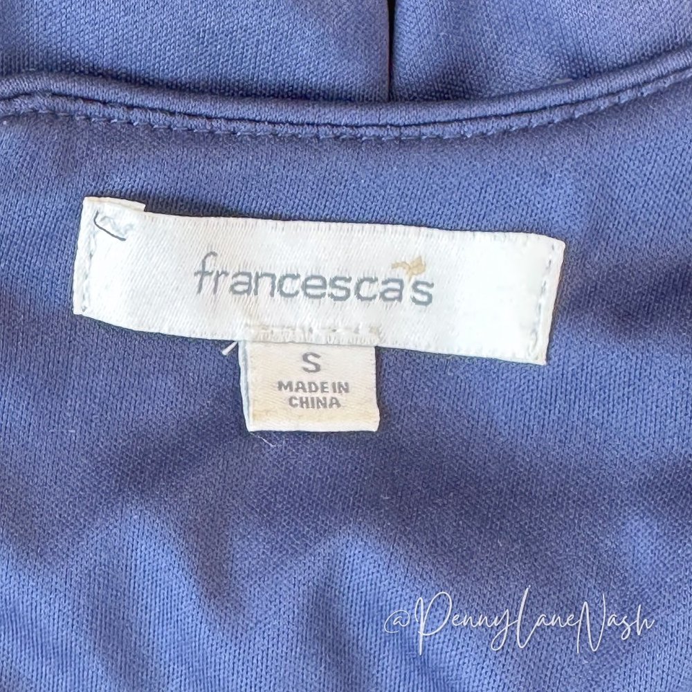 Francesca's Delany Sequined Fax Wrap Dress Navy - Picture 4 of 7